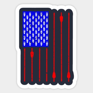 Archery American Flag Sticker